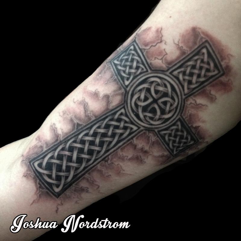 Embossed Celtic Knot Cross by Joshua Nordstrom TattooNOW